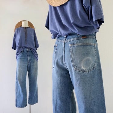 destroyed unisex jeans - 34 - vintage 90s y2k distressed denim womens mens denim blue jean 