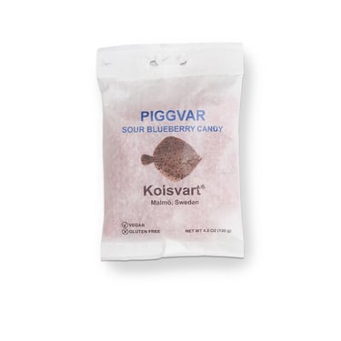 Piggvar, Sour Blueberry Candy Fish, 4.2 oz