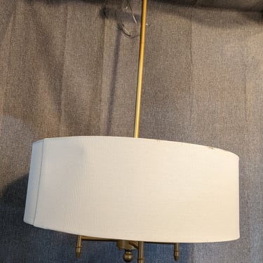 Gold Toned Aluminum and Canvas 4 Light Semi-Flush Light