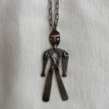 dancing man charm necklace N003