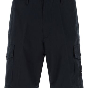 Stone Island Men Midnight Blue Cotton Bermuda Shorts