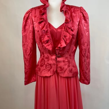 1980s Lillie Rubin Pink Dress with Jacket 