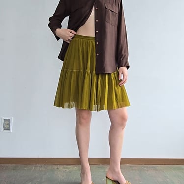 Gaultier Soleil Avocado Mesh Skirt