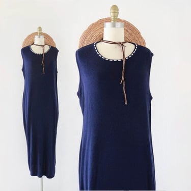 stretch knit maxi dress - xl - womens size extra large dark blue navy long sleeveless extra large stretch sweater dress 