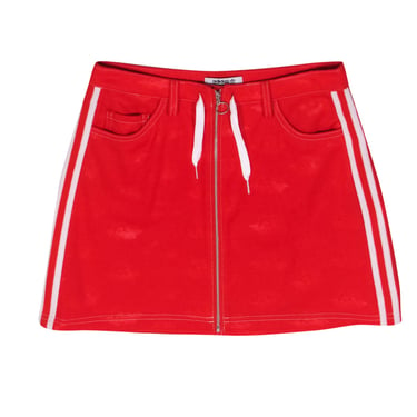 Adidas x Fiorucci - Red Angel Baby Jacquard Miniskirt w/ Embroidered Back Logos Sz M