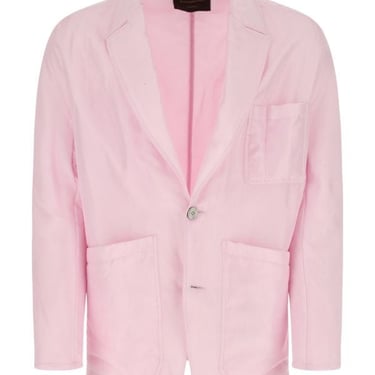 ZEGNA Pastel Pink Silk Padded Blazer