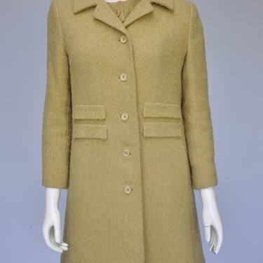 vintage 1960s boucle knit mod dress with matching coat S/M 