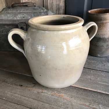 French Confit Jar, Stoneware Crock Pot, Utensils, Artist, Flower Vase, Rustic French Farmhouse Farm Table Cuisine 