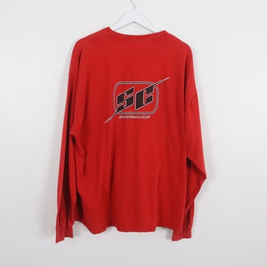 vintage SOUTH COAST y2k club kid surf RED & black San Diego, California 90s y2k long sleeve shirt -- size  2xl 