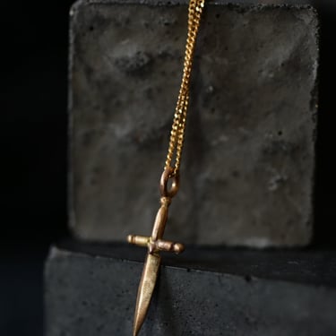 14K Gold Mini Dagger Necklace