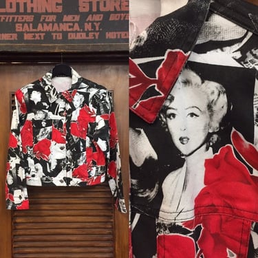 Vintage 1980’s/90’s “Méchant” Label Marilyn Monroe Denim Jacket, Vintage Trucker Jacket, Pop Art, Vintage Hollywood , Vintage Top 