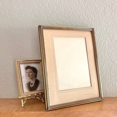 vintage brass picture frame - unusual size for 5 x 7 photo Minneapols Studio mat 