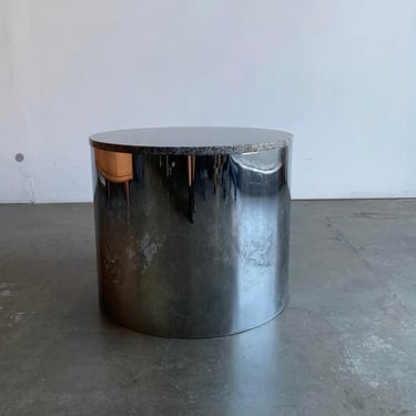 Chrome Drum Side Table 