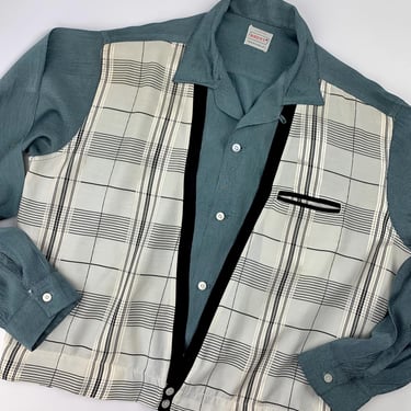 1950's Rayon Shirt - BRENT Label - Interesting | Gabriela's