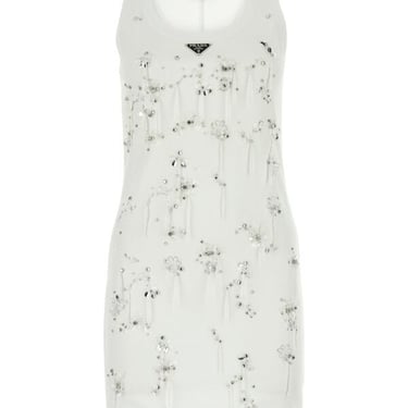 Prada Women White Cotton Mini Dress