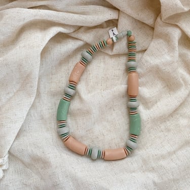Vintage Beaded Clay Necklace | 19