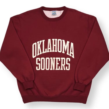 Vintage 90s University of Oklahoma Sooners Collegiate Style Graphic Crewneck Sweatshirt Pullover Size Large/XL 