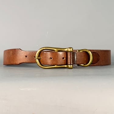 BILLS KHAKIS Size 32 Brown Gold Leather Belt