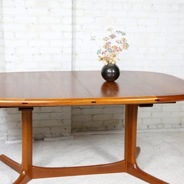 Vintage MCM scandinavian teak oval dining table (no extension leafs) by Rasmus Denmark | Free delivery only in NYC and Hudson Valley areas 