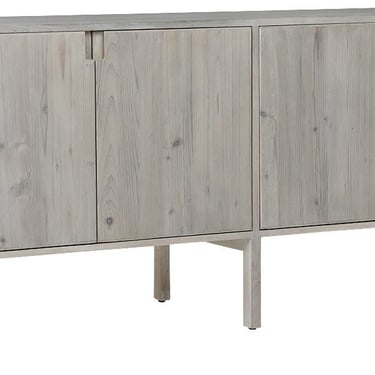 Reclaimed Sideboard 4 Door with Light grey wash finish and natural sealed finish from Terra Nova Designs Los Angeles 