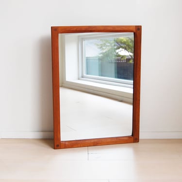 Danish Modern Aksel Kjersgaard Teak Framed Wall Hanging Mirror Made in Denmark 