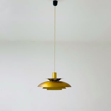 Mid century Gold pendant lamp Roma of Junge, Denmark 1980s  