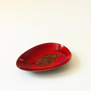 Mid Century Maggie Howe Enameled Copper Dish 