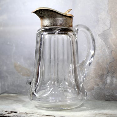 Restaurant Syrup Dispenser - 1940s Syrup Bottle with Metal Lid - Vintage Condiment Bottle | Bixley Shop 