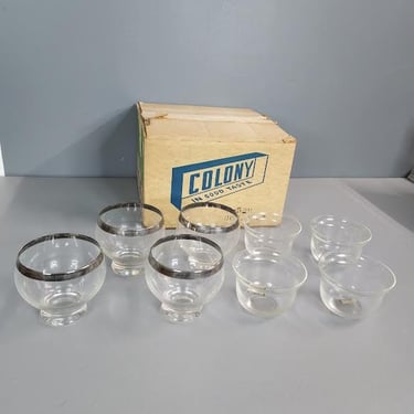 Colony Glassware Shrimp Cocktail Ice and Liner Set Dorthy Thorpe Style  (New In Box) 
