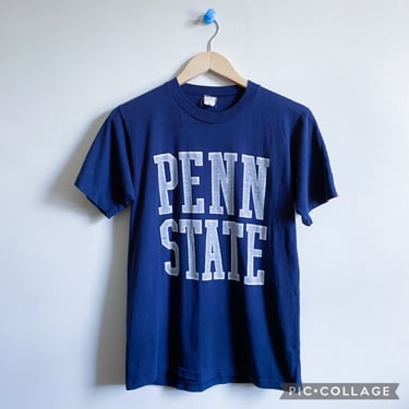 Vintage 80s Navy Blue Penn State Tee Small 