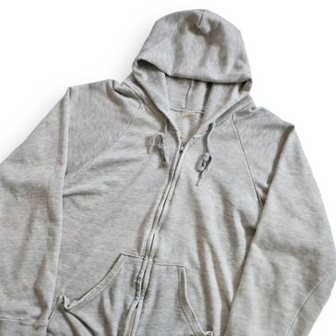 zip up hoodie / thin sweatshirt / 1980s heather grey zip up hoodie raglan sweatshirt Small 