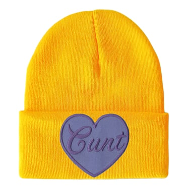 Beanie with Cunt Patch, Lesbian Trans Beanie, Queer Beanie, Heart Patch, Winter Hat, Unisex, Knit Beanie, Alternative Beanie for Her, Gift 