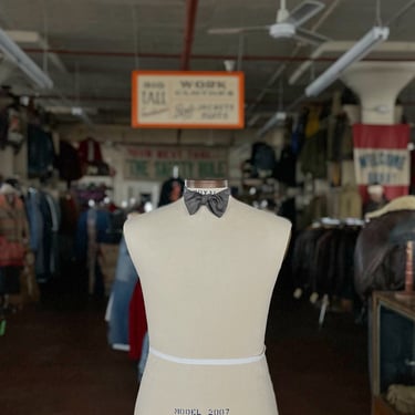 Vintage Hermès Black and White Dot Silk Bow Tie 