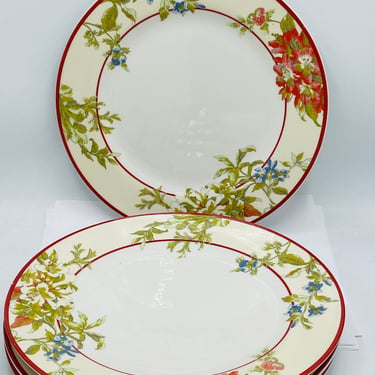 Set of four Fawn Hill Ivory by Waverly Dinner Plates- Rare Find- Excellent condition 
