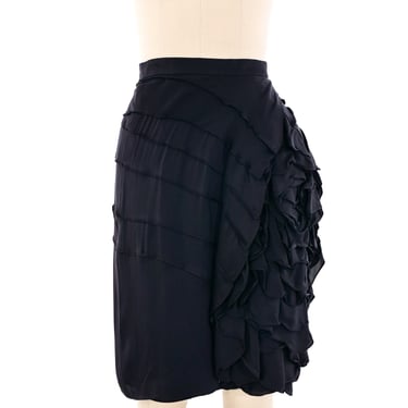 Yves Saint Laurent Ruffled Silk Skirt
