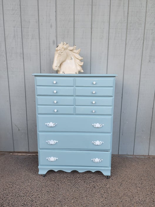 Persian Blue Vintage Chest Of Drawers