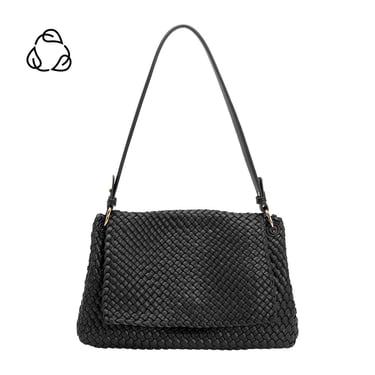 Natalia Black Recycled Vegan Shoulder Bag Pre-Order 9/30