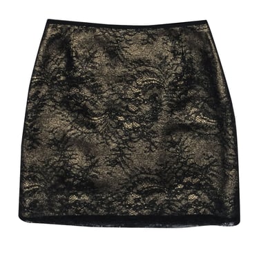 Elie Tahari - Gold & Black Lace Skirt Sz 4