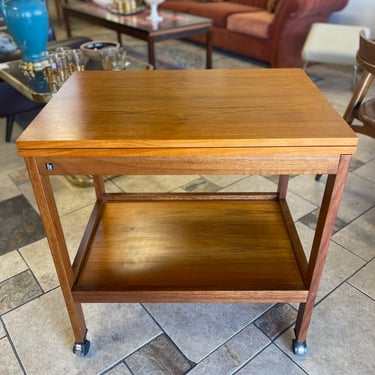 Mid Century Teak Extendable Bar Cart by BIF Korea