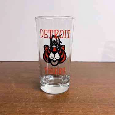 Vintage 1968 Detroit Tigers Baseball Glass Tumbler MLB Souvenir Beer Glass 