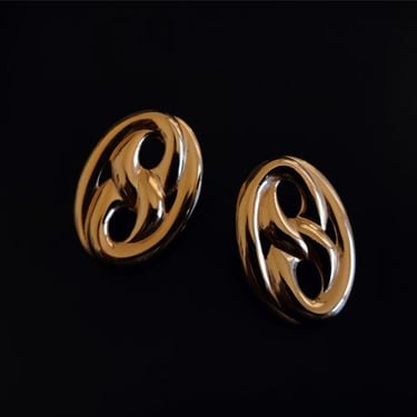 vintage earrings golden earrings statement earrings gold earrings chunky earring oval earrings big earrings cocktail costume jewelry 