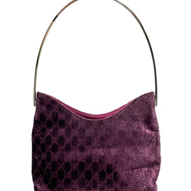 Gucci Purple Velvet Shoulder Bag
