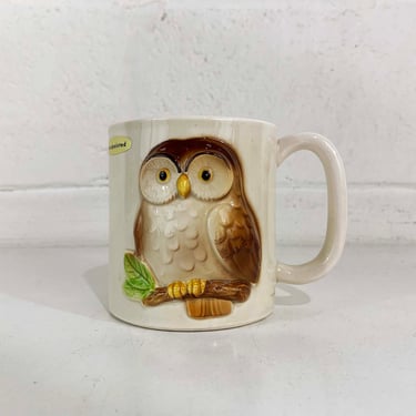 Vintage Otagiri Owl Ceramic Mug Animal Coffee Tea Brown Owls Mid Century Modern MCM Boho Hygge Retro 1980s 1981 80s 