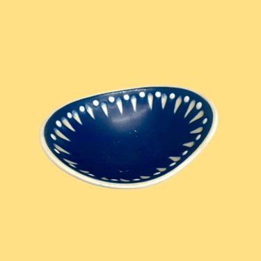 Vintage Ring Dish Retro 1970s Soholm + Denmark + Pottery + Ceramic + Small + Blue + Jewelry Storage + Catch All + Pinch Pot + Home Decor 