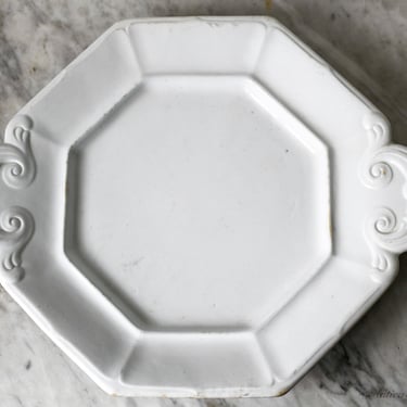 Antique Octagonal Ironstone Platter 