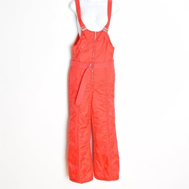 vintage 70s snow pants jumpsuit ski red swishy suspender one piece snowpants XS clothing 