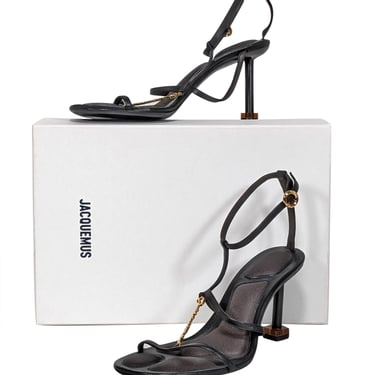 Jacquemus - Black Open-Toe Strappy Pumps Sz 9