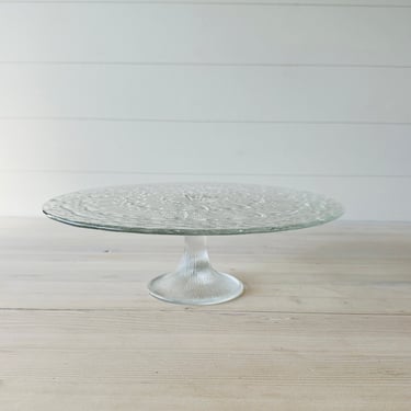 Vintage Large Glass Pedestal Cake Stand 13 Inches 