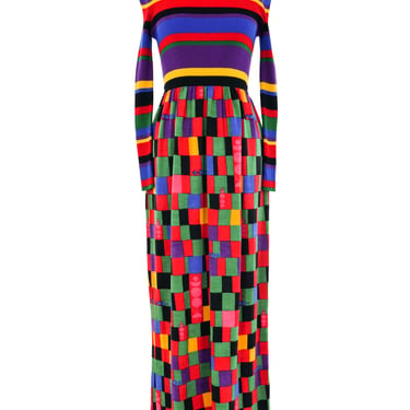 Goldworm Rainbow Knit Wool Maxi Dress