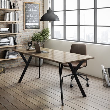 Wood Desk - Reclaimed Industrial Office Desk 